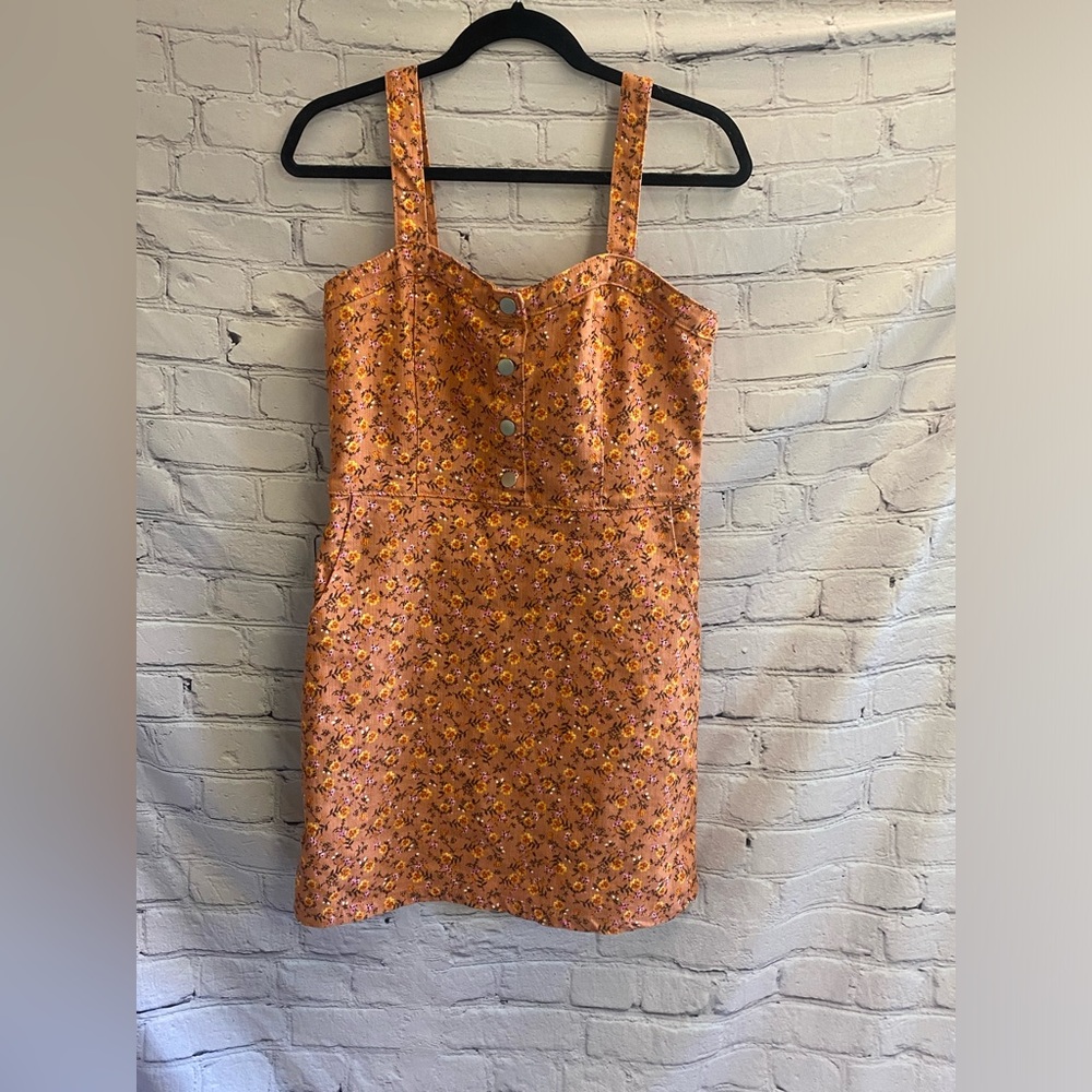 5/$20 No Boundaries Ditsy Floral 90's Y2K‎ 2000 Back Zip Button Mini Dress SZ L